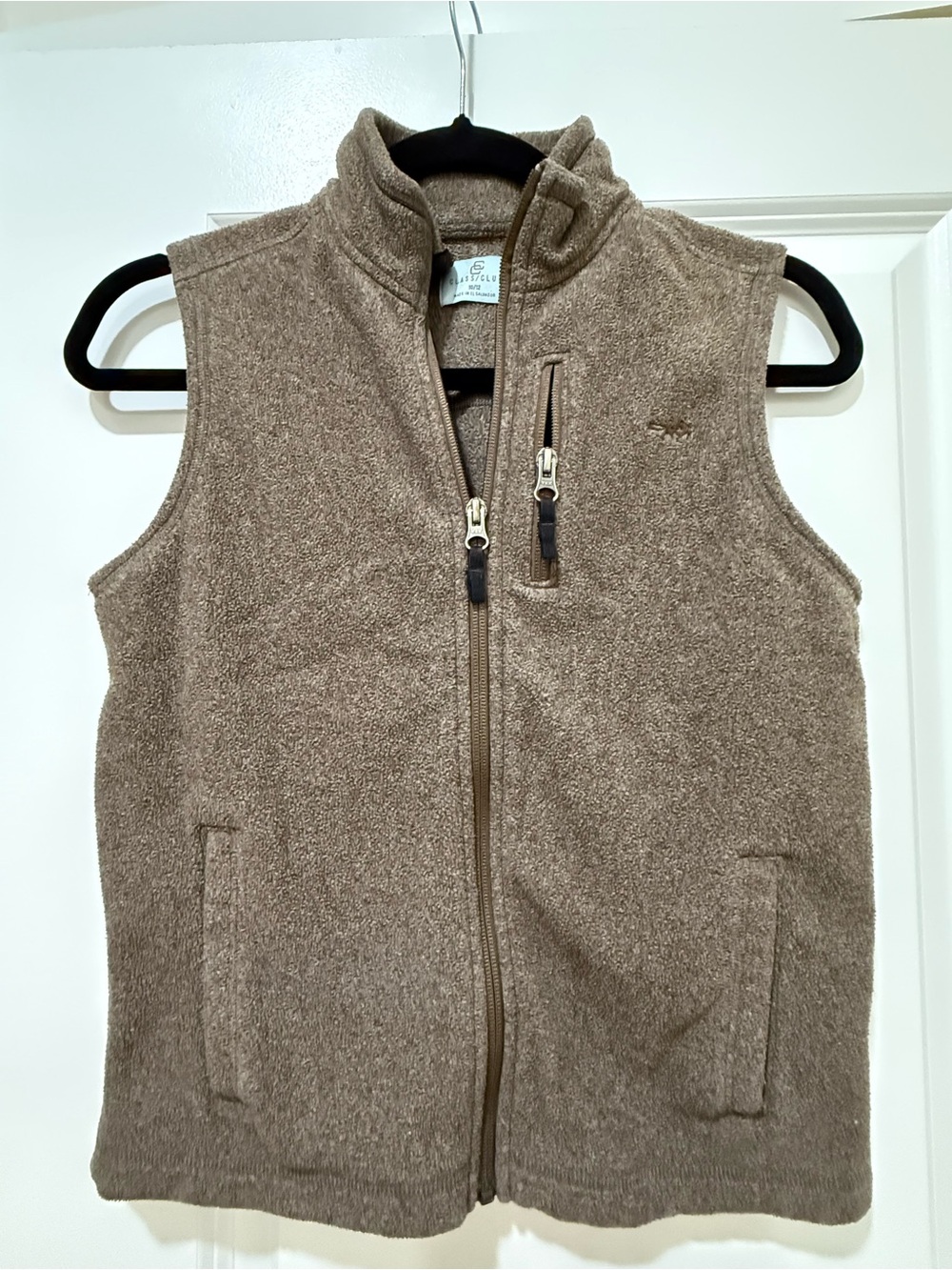Class Club Brown Fleece Vest with Zip Pockets